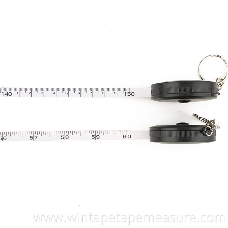 Customized 1.50m Mini Body measuring tape Keychain For Tailor Clothing Tape Measure